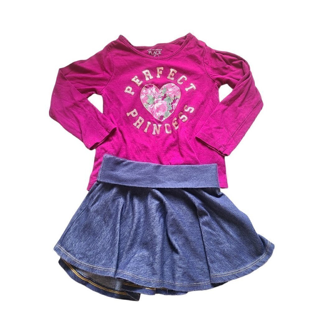 Bundle 2TGirls Long Sleeve Denim Skater Skirt